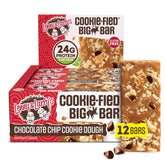 Lenny & Larry's Cookie-fied BIG BAR chocolate chip dough close-up showing chewy texture for post-workout snacking