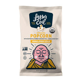Lesserevil Himalayan Gold popcorn bag shows organic, light-crunch snacking on the go