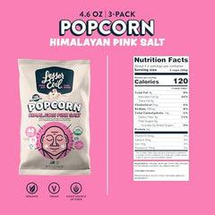 LesserEvil organic popcorn ingredients visible, emphasizing purity and minimal processing.