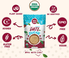 Let’s Date date sugar in a smoothie bowl offers natural sweetness with added fiber.