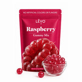 LEVO front packaging raspberry mix showing product and serving yield benefit