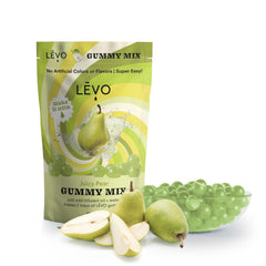LEVO Juicy Pear mix powder close-up showing fine natural texture