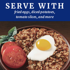 Libby's corned beef hash in skillet browned for crisp flavor and convenience