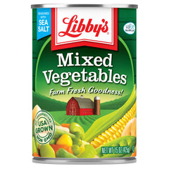 Libby’s Mixed Vegetables corn, green beans and peas, versatile for soups and stews