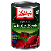 Libby's front can view showing label and vibrant beets, convenient pantry staple