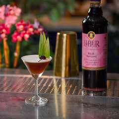 Liber & Co. Real Grenadine pour action, adding depth to drinks.