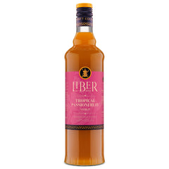 Liber & Co Tropical Passion Fruit Syrup bottle ready for bright tiki cocktails at home.