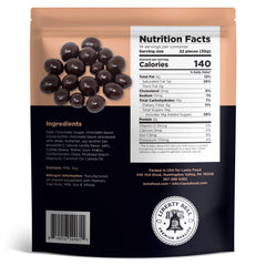 LIBERTY BELL espresso beans coated in dark chocolate for a smooth, energizing bite