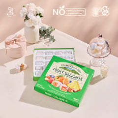 Liberty Orchards peach-walnut Turkish Delight, sunny fruit flavor and tender center