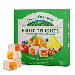 Liberty Orchards strawberry-walnut Turkish Delight, fruity Lokum with gluten-free vegan appeal