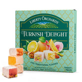 Liberty Orchards Turkish Delight orange blossom almond close-up, fruity dairy-free snack for anytime.