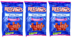 Licorice Sugar-Free Strawberry Twists pack with three sticks, ideal for portion control and gifting.