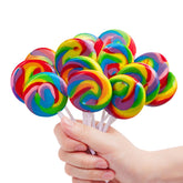 LIDATREE Swirl Rainbow Lollipops front pack display for parties