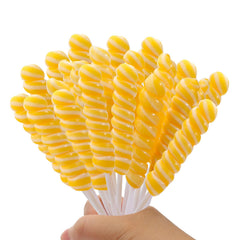 LIDATREE Twisty Lollipop yellow lemon bulk pack for party favors