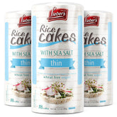 Lieber's Sea Salt Rice Cake pack shows light, gluten-free crunch for on-the-go snacking.