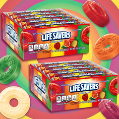 Classic Life Savers design evokes a life preserver and timeless candy heritage