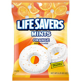 Life Savers orange mints packaging highlights a shareable, convenient candy option for any snack moment.
