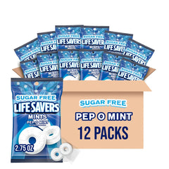 Life Savers Pep-O-Mint bag front view for fresh breath on the go.