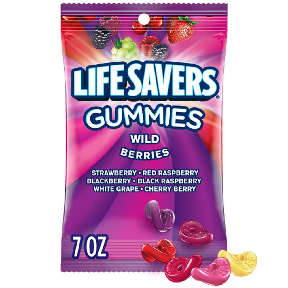 Life Savers Wild Berry gummies in a box for convenient on-the-go snacking.