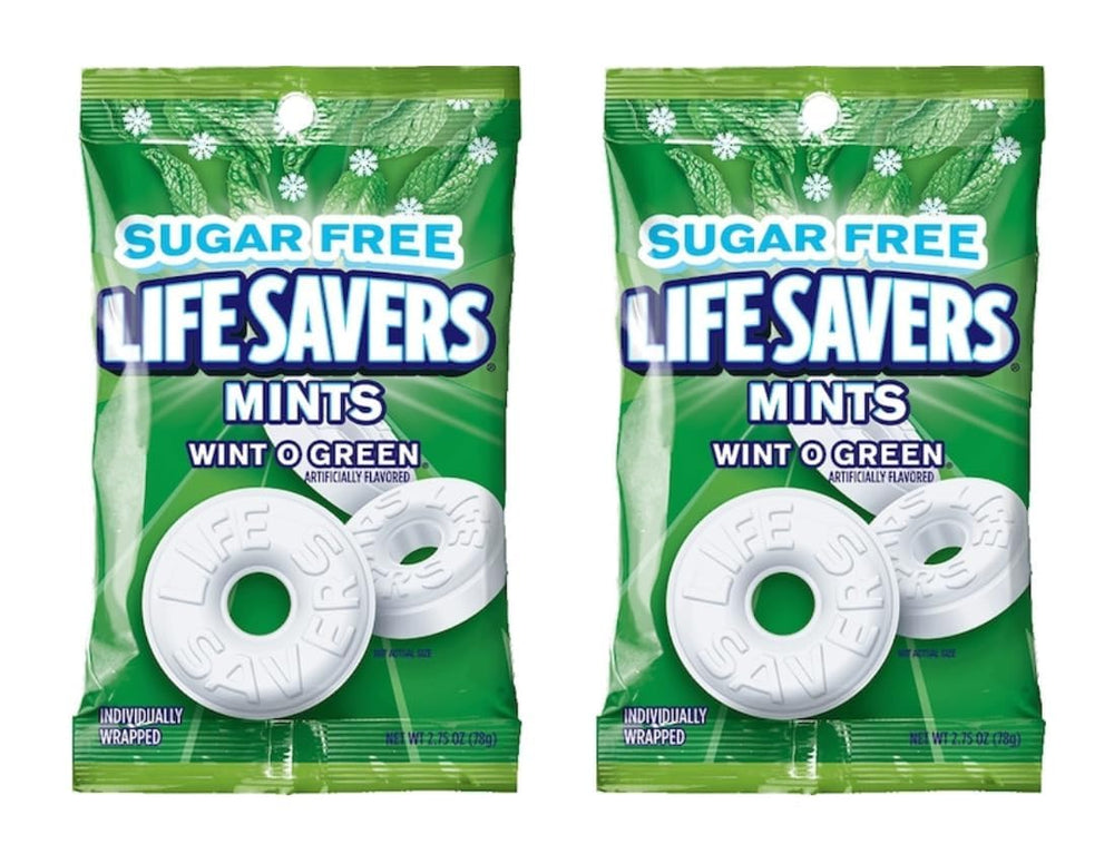 Life Savers Wint O Green mints two-roll pack for on-the-go freshness