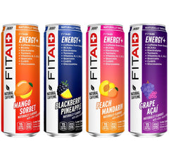 LIFEAID FITAID Energy bottle on display showing keto-friendly vegan formula for workouts
