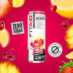 Close-up of FITAID Zero Sugar label highlighting zero sugar and low calories