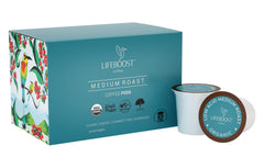 Lifeboost medium roast low acid K-Cups pack—smooth mornings with balanced flavor