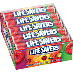 Life Savers Five Flavors sugar-free hard candy pack for on-the-go snacking.