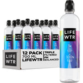 LIFEWTR premium purified water bottle with flip cap for on-the-go use.