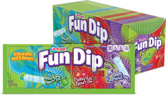 Lik-M-Aid Fun Dip 24-count packaging showing classic dip-and-dip candy ideal for party favors