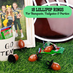 Lil' League Football Lollipop Rings colorful flavors ideal for dessert tables
