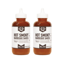 Lillie's Q hot smoky BBQ sauce bottle showcases bold, versatile flavor for grilling and marinades.