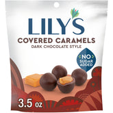 Lily's dark chocolate-style caramels in a bag for on-the-go indulgence