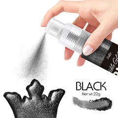 Limino edible glitter spray on cake highlights a luxurious metallic finish.