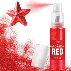 Limino Edible Glitter Spray red bottle closeup for vibrant drink and dessert sparkle.