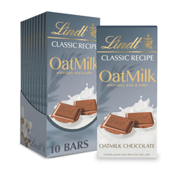 Lindt CLASSIC RECIPE OatMilk Bar 10-pack visible packaging, ideal for gifting.