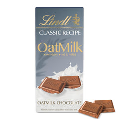 Lindt Classic Recipe Oat Milk Bar box presenting gift-ready packaging.
