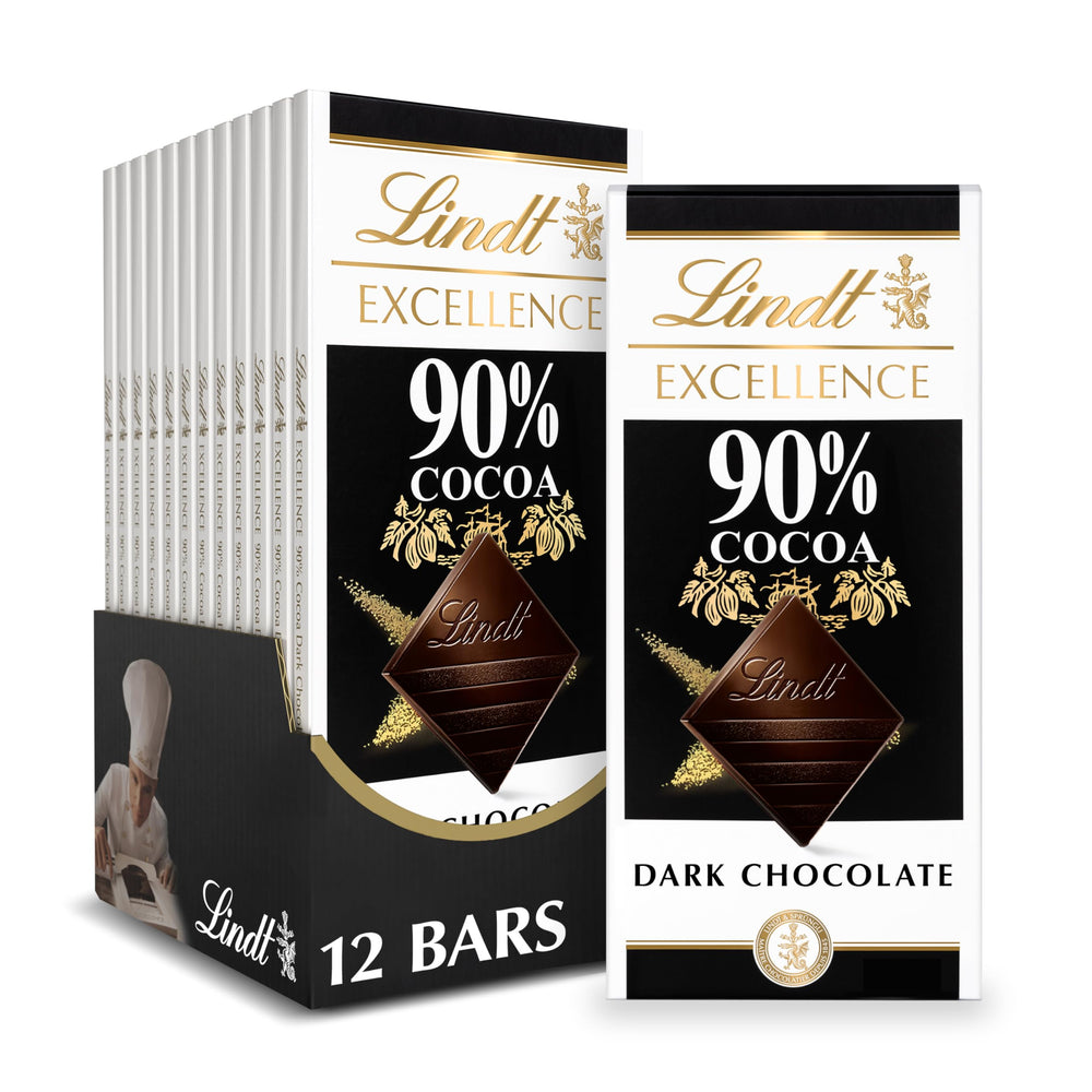 Lindt Excellence 90% cacao bar wrapped, ideal for gifting and savoring bold chocolate