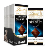 Lindt EXCELLENCE Sea Salt Dark Chocolate Bar Pack, ideal gift for connoisseurs.