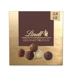 Lindt Gourmet Truffles Gift Box showcases assorted flavors for a thoughtful gift.