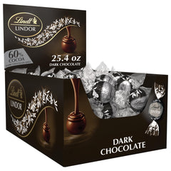Lindt LINDOR 60% truffles packaging shown for gifting and hosting