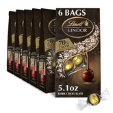 Lindt Lindor 70% extra dark truffles packaging shows premium gift appeal.