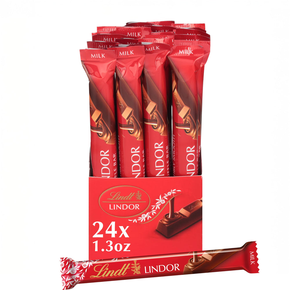 Lindt LINDOR eight-pack milk chocolate truffle bars for sharing