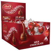 Lindt LINDOR bulk box of milk chocolate truffles, 60-count, ideal for gifting and sharing.