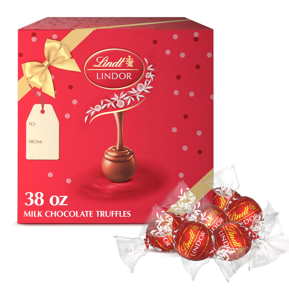 Lindt LINDOR Milk Chocolate Truffles gift box with 90 pieces for celebrations