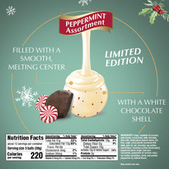 Lindt LINDOR Peppermint White Chocolate Truffle close-up