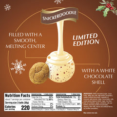 Lindt LINDOR Snickerdoodle center inside white chocolate shell, silky creaminess