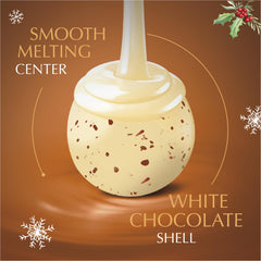 Lindt LINDOR Snickerdoodle truffles arranged on a holiday serving dish