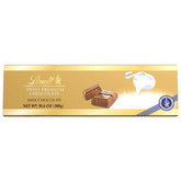 Lindt Swiss Milk Chocolate Bar 300g packshot, premium Swiss chocolate for gifting and sharing.