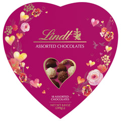Lindt Valentine heart box on display with 19 assorted truffles for a romantic gift